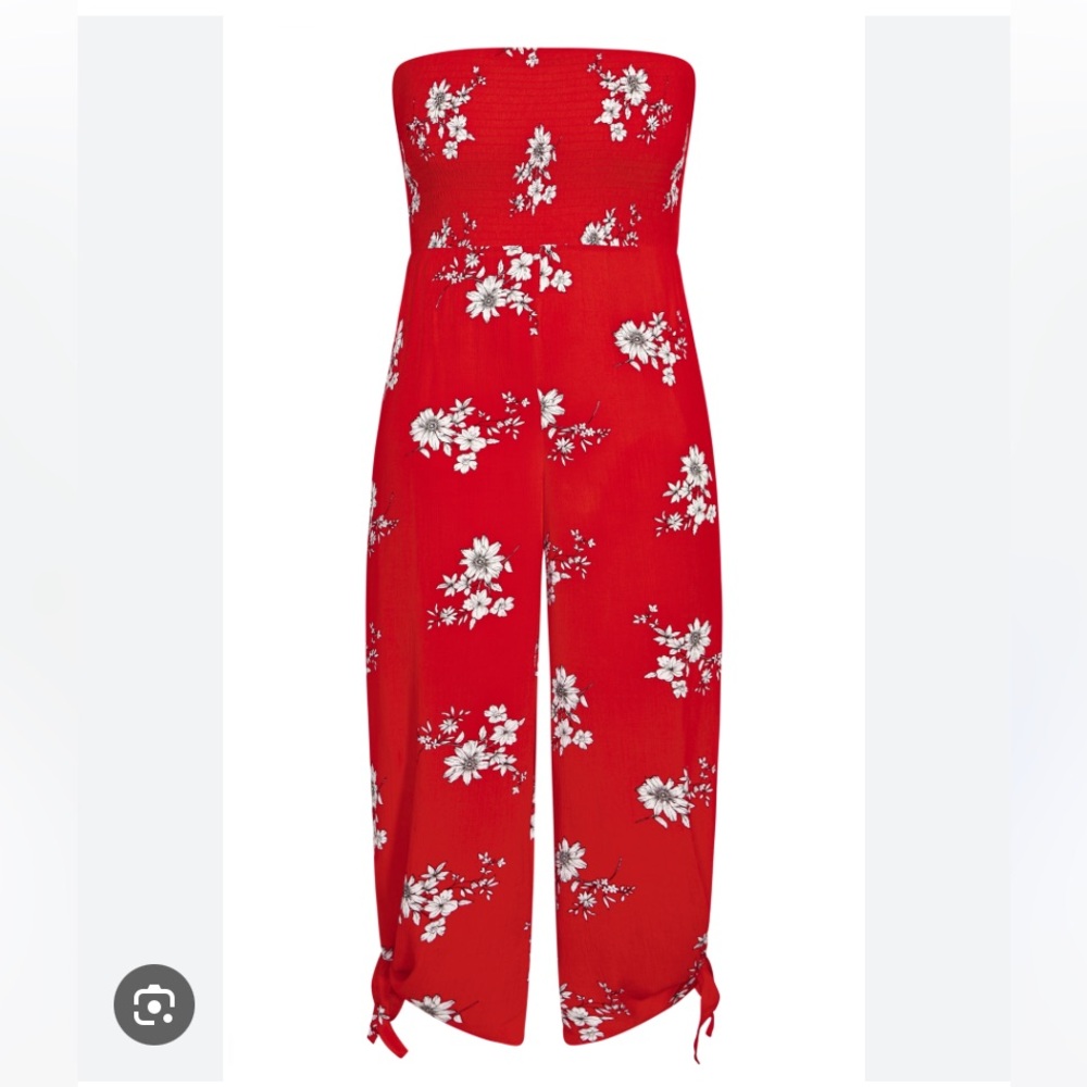 City Chic - Love Floral Jumpsuit Red size 16